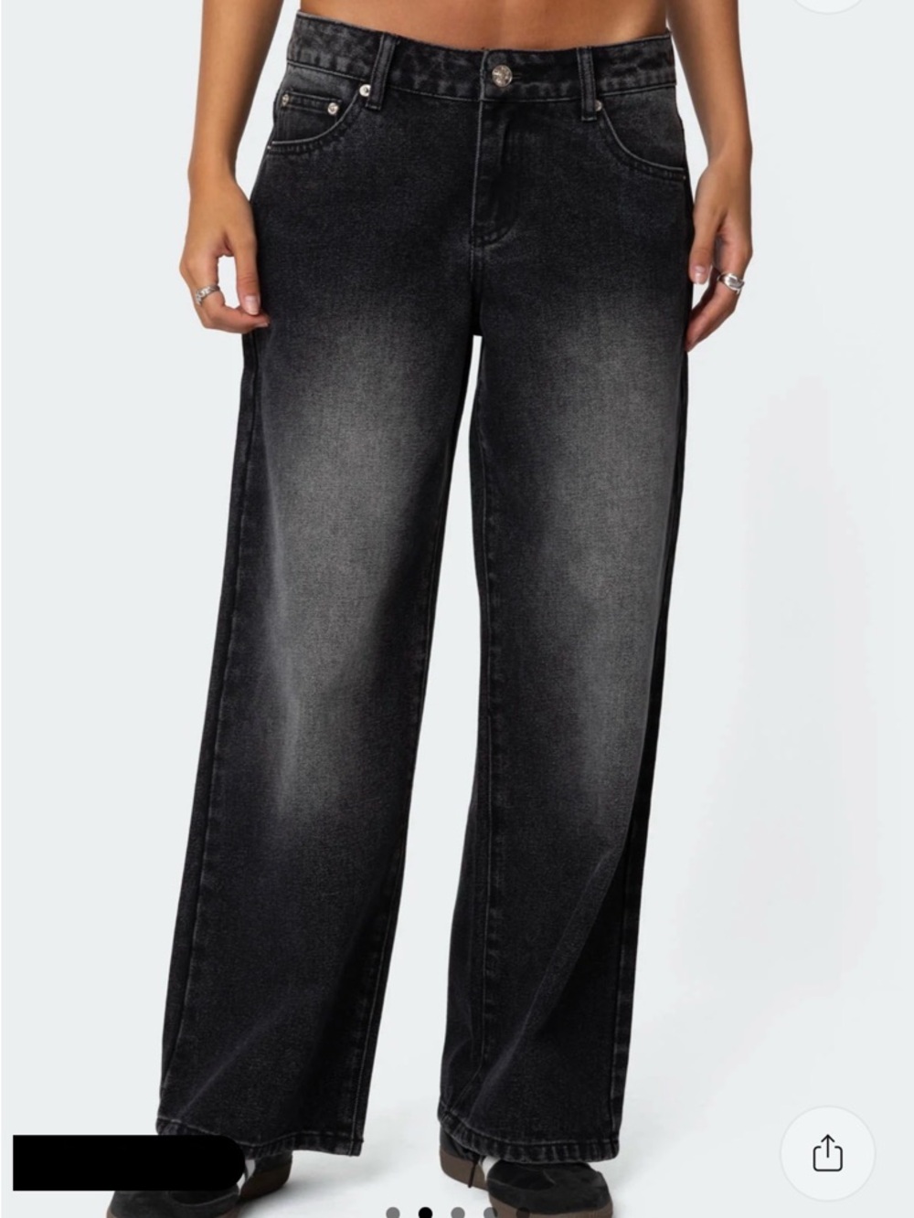 Edikted Petite Magda Acid Low Rise Baggy Jeans